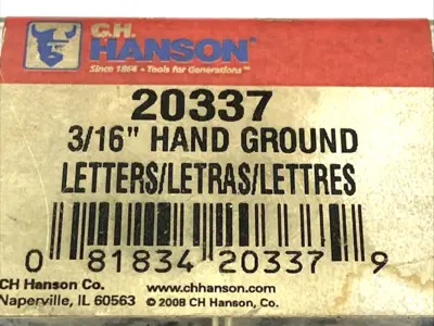 USED CH HANSON LETTER STEEL STAMP SET A-Z 3/16" HAND GROUND LETTERS SET OF 26