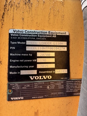 Used 2015 Volvo L110H Wheel Loaders Florida US | Zadoon Equipment #1480683