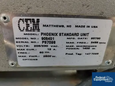 USED CEM CEM Phoenix Benchtop Microwave Furnace