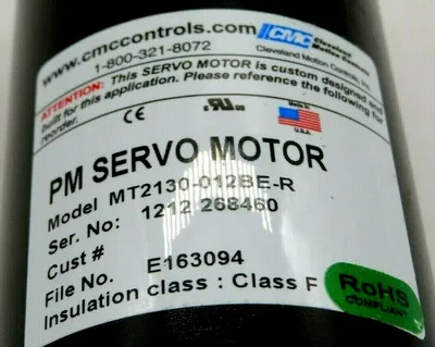 NEW CMC CONTROLS MT2130-012BE-R PM SERVO MOTOR MT2130012BER
