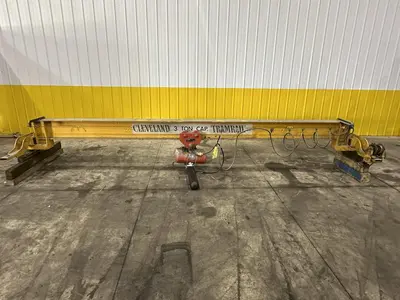 3 TON X 20' CLEVELAND TRAMRAIL UNDERSLUNG BRIDGE & 3-TON CM LODESTAR HOIST: STOCK #23054