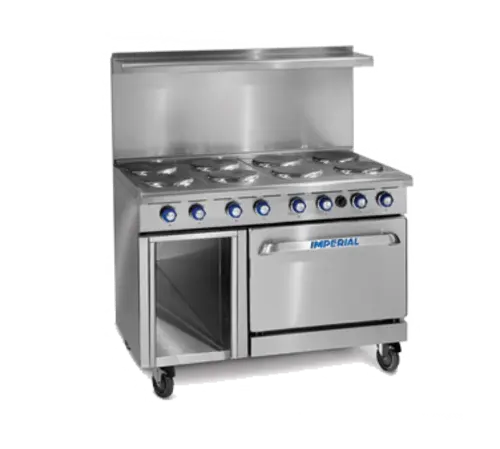 Imperial IR-8-E 48" Pro Series 8 Sealed Element Electric Range w/ (2) Space Saver Ovens, 208v/3ph