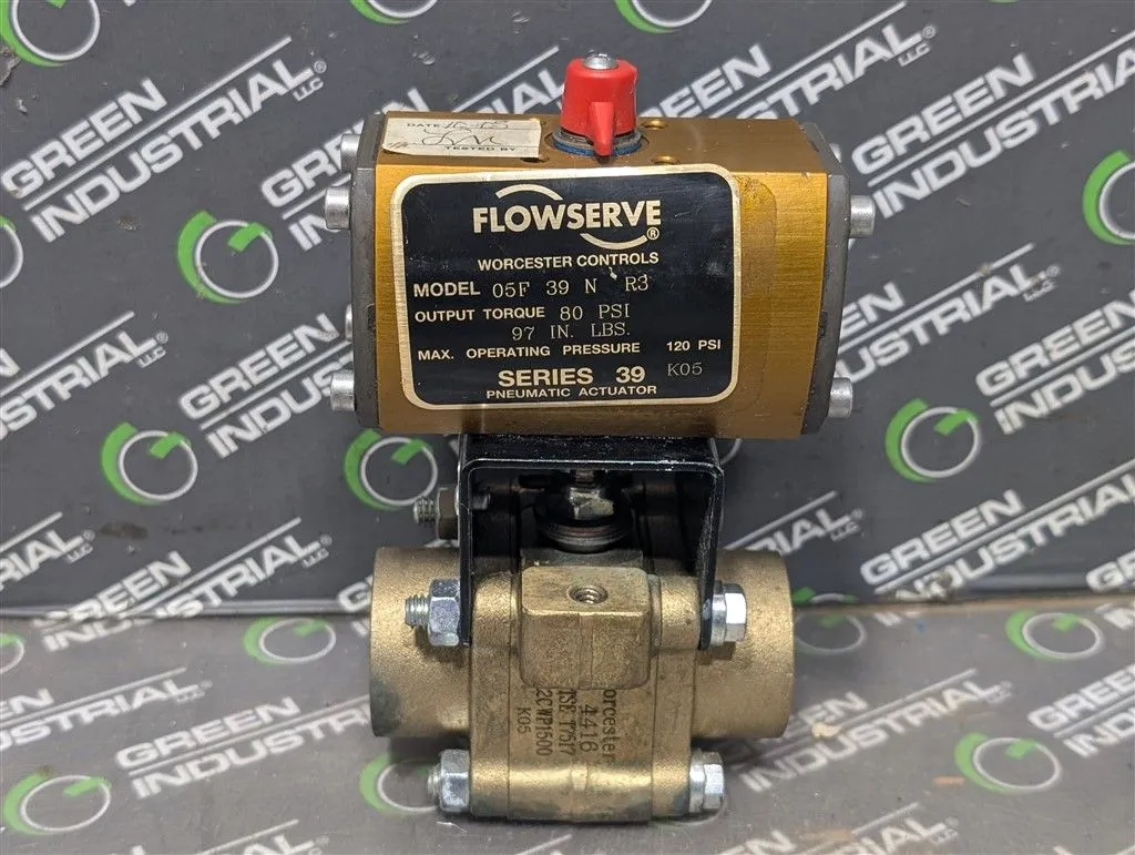 Flowserve / Worcester R2CWP1500 05F39NR3 1" Actuated Valve Assembly Used