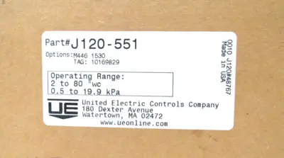 NEW UNITED ELECTRIC J120-551 PRESSURE SWITCH J120551