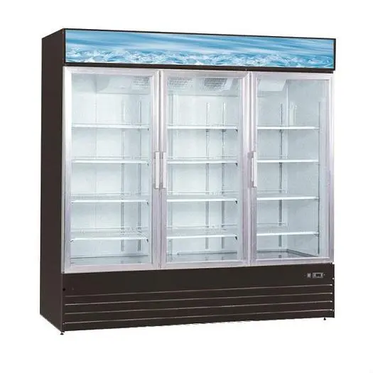 79" Swing Glass Door Black or White Merchandiser Refrigerator