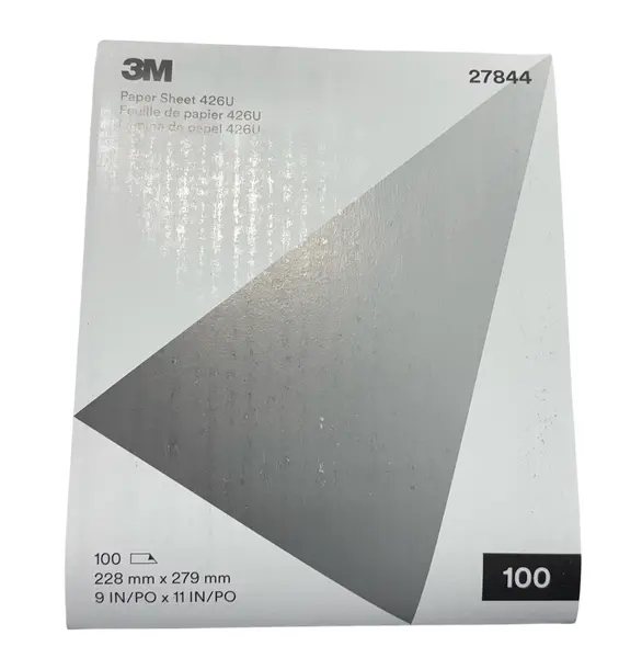 3M 9" x 11" Paper Sanding Sheet 426U A-Weight 100 Grit Silicon Carbide 100 Pack