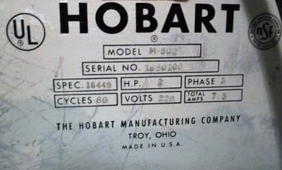 Used HOBART M-802 Dough Mixers California US | BakeryEquipment.com #1550255