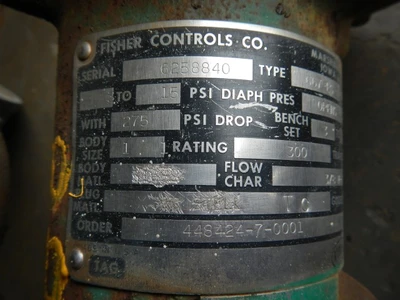 Fisher 1" 300 Class 316 Stainless Steel Control Valve