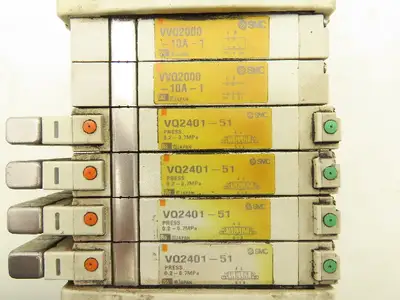SMC VVQ2000-10A-1 VQ2401-51 Pneumatic Solenoid Valve 6-Station Manifold Block
