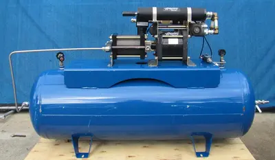 Haskel 8AGD-2 Single Stage Double Action Gas Booster with 80 Gallon Tank