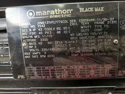 USED Marathon Electric JVM213THTL7776CDL