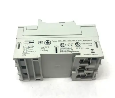 USED SIEMENS 3-POLE FUSE HOLDER CLASS CC 600V 30A