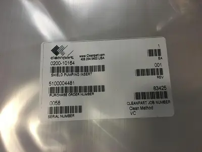 AMAT 0200-10164 SHIELD PUMPING INSERT SIN, DXZ