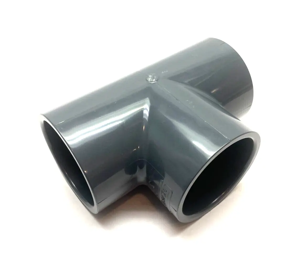 USED SPEARS TEE SLIP SOCKET FITTING GRAY PVCI SCH 80 3" X 3" X 3"