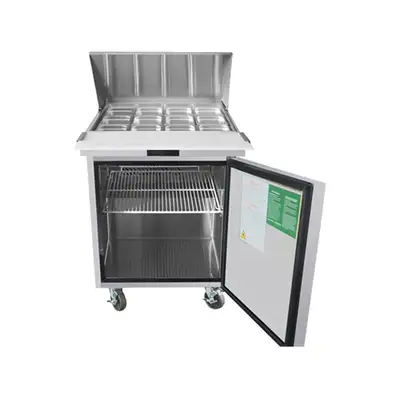 New | in-Stock Atosa New Atosa MSF8305GR 27" Mega Top Sandwich Prep. Table with (12) 6" Deep Poly Pans Food Prep Tables Illinois US | Falcon Restaurant Supply #1375354