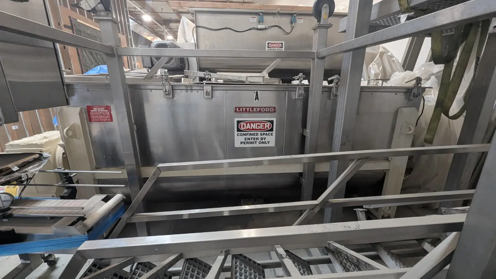 Used Littleford approximately 100 cuft T304 stainless steel double ribbon blender