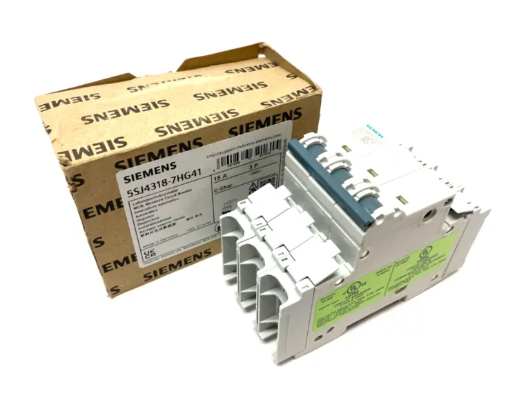 Used SIEMENS MINIATURE CIRCUIT BREAKER 3-POLE 15A C-CHAR. Circuit Breakers | Maverick Industrial Sales #1111456