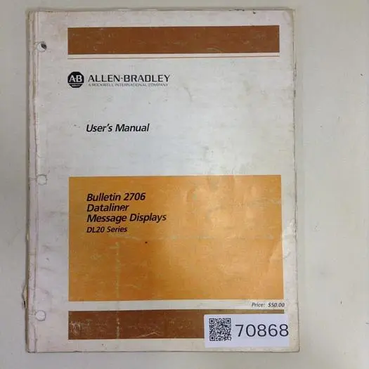 Used ALLEN BRADLEY 2706-801 Manuals Michigan US | Ideal Machinery #706288
