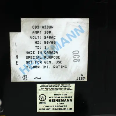 USED HEINEMANN CD3-A3DUW