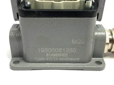 USED HARTING HAN 6 B-BASE SURFACE-LC 1 LEVER 1XM20 W/FRAME & INSERT