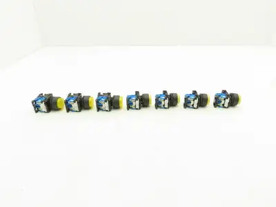 Fuji Electric Pushbutton Yellow Momentary 22mm 250V 6A Lot of 7