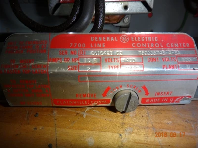 General Electric Motor Control Center Bucket Size 2 Series 7700