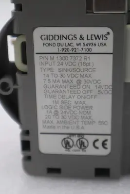 GIDDINGS & LEWIS M.1300.7372 R1 Input Module 24VDC SINK/SOURCE STOCK 644-D