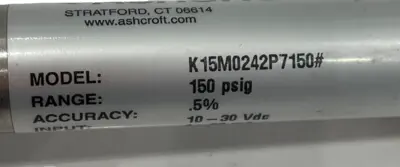 NEW ASHCROFT K15M0242P7150# TRANSDUCER 150PSIG
