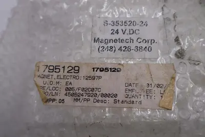 NEW OPEN BOX MAGNETECH CORP S-353520-24 ELECTROMAGNET HOLDING STK H395A