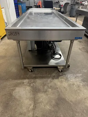 USED 2016 LESLIE FISHER ENGINEERING INC. STAINLESS STEEL CHILLER TABLE