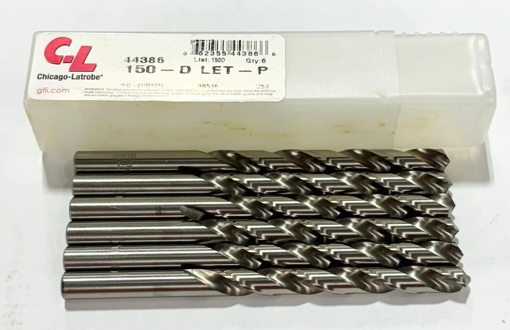 Chicago-Latrobe Letter P x 6" HSS Aircraft Extension Drills 118 Degree 6 Pack