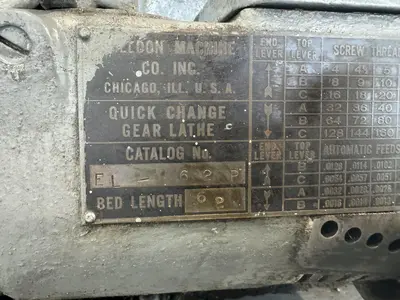 10.5" X 36" SHELDON ENGINE LATHE. STOCK # 0895124
