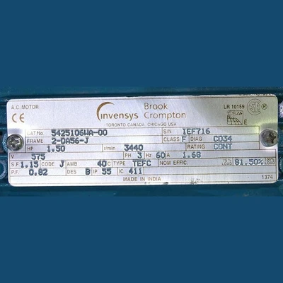 Brook Crompton 1.5 HP Motor