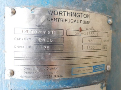 Used Worthington Industries 12L40-7 STG Pumps Ohio US | Equipment Recovery Corp. #1330711