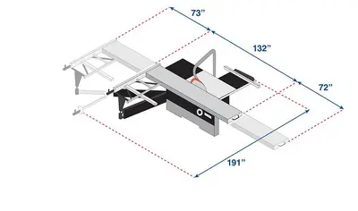 Maksiwa Sliding Panel Saw Platinum - BMP.3200.IR - 10 foot - 7.5HP / 3 Phase