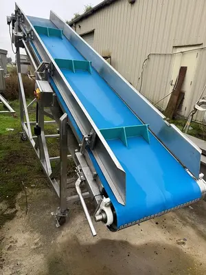 Conveyor, Belt, Incline, 24” W x 13’ L, Stainless Steel, Cleated, 2 HP, #5991605