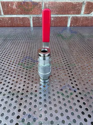 USED EDWARDS IBV16MKS STAINLESS STEEL VACUUM BALL VALVE W/ KF25 FITTING