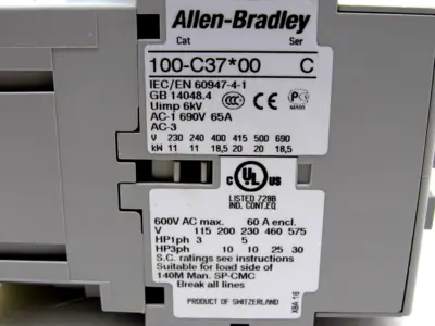 NEW ALLEN BRADLEY 100-C37D00 CONTACTOR 100C37D00