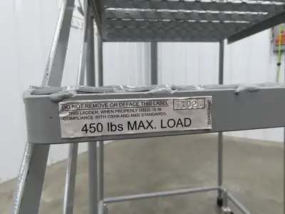 Uline H-1082-20 Rolling Ladder 4 Step 20" Work Platform 40" Top Step 450lbs Cap