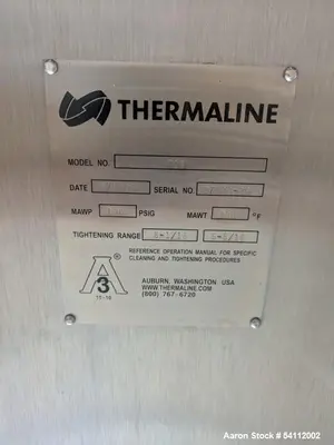 Stainless Steel Thermaline Plate Heat Exchanger, 44/145 GPM – Used T13 Model