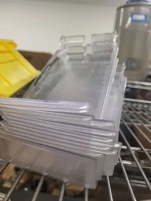 Set of 10 Yellow Plastic Storage Bins with 8 Clear Lids