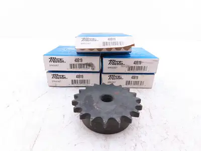 Martin 40B19 #40 Roller Chain Sprocket 19-Tooth 5/8" Stock Bore  Lot of 5