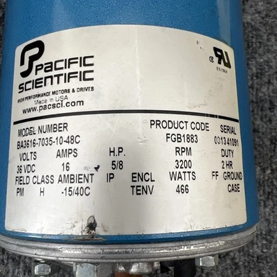 Used Pacific Scientific BA3616-7035-10-48C Servo Motors California US | Davliegogo LLC #1707834