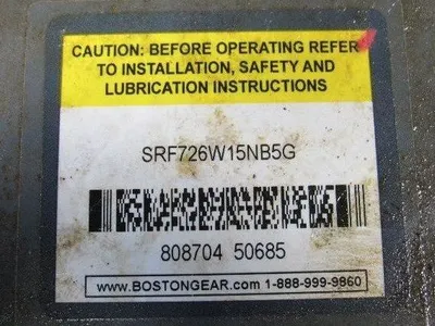 Boston Gear SRF726W15NB5G 15:1 Ratio 117RPM Thru Shaft Output 2.95Hp Gear Box