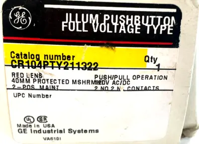 NEW GENERAL ELECTRIC CR104PTY211322 PUSHBUTTON