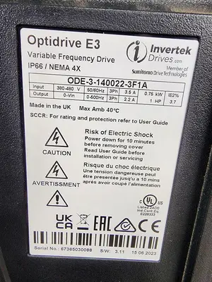 USED INVERTEK DRIVES ODE-3-140022-3F1A