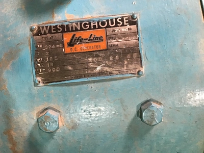 98 KW Westinghouse Generator 900 RPM STOCK #4078