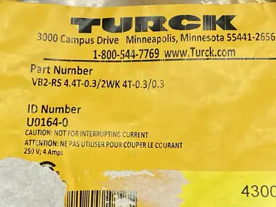 New | in-Stock TURCK DAISY CHAIN SPLITTER U0164-0 Misc Industrial Equipment | Maverick Industrial Sales #1100439