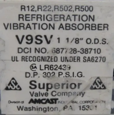 NEW AMCAST V9SV REFRIGERATION VIBRATION ABSORBER 1-1/8"