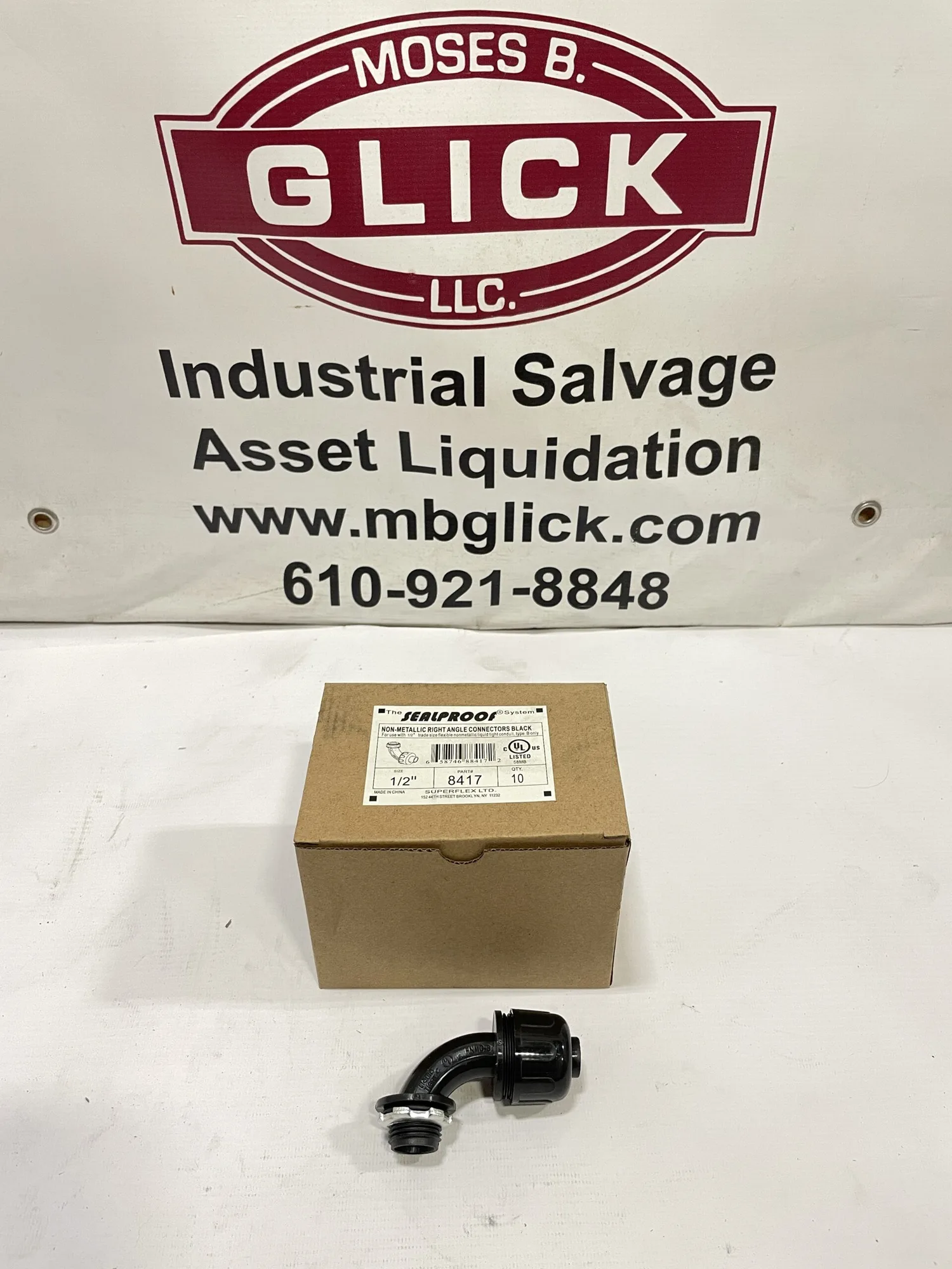 Sealproof 8417 1/2″ Non-Metallic Right Angle Conduit Connectors -NIB of 10